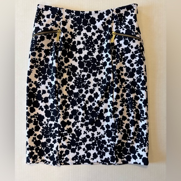 Michael Kors black & white floral print skirt size 4 - Picture 1 of 6